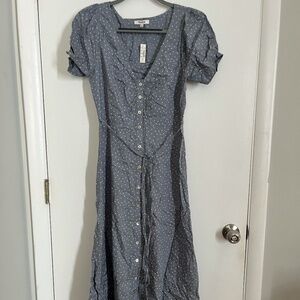 Madewell Leedra Button-Front Midi Dress (size 0)